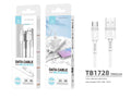 Techancy Cabo De Dados De Carregamento Rápido 5A 1m Branco TB1728, Interface Usb-Tipo C, Suporta Transferência De Dados