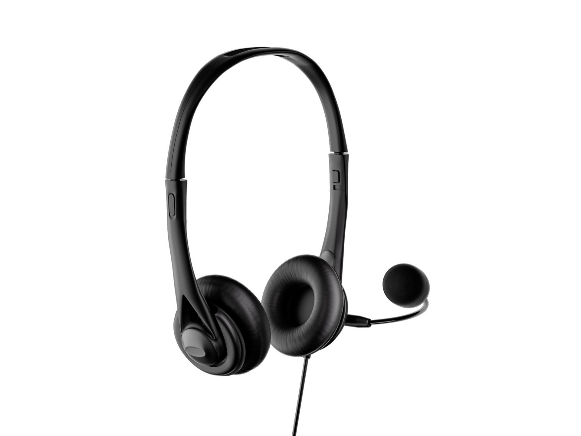 Techancy Auricular Binaural com Fio 3.5mm TH5233 com Microfone Cancelamento de Ruido para Call Center Escritorio Reunioes e Jogos Compatibel PC Telemovel Consolas